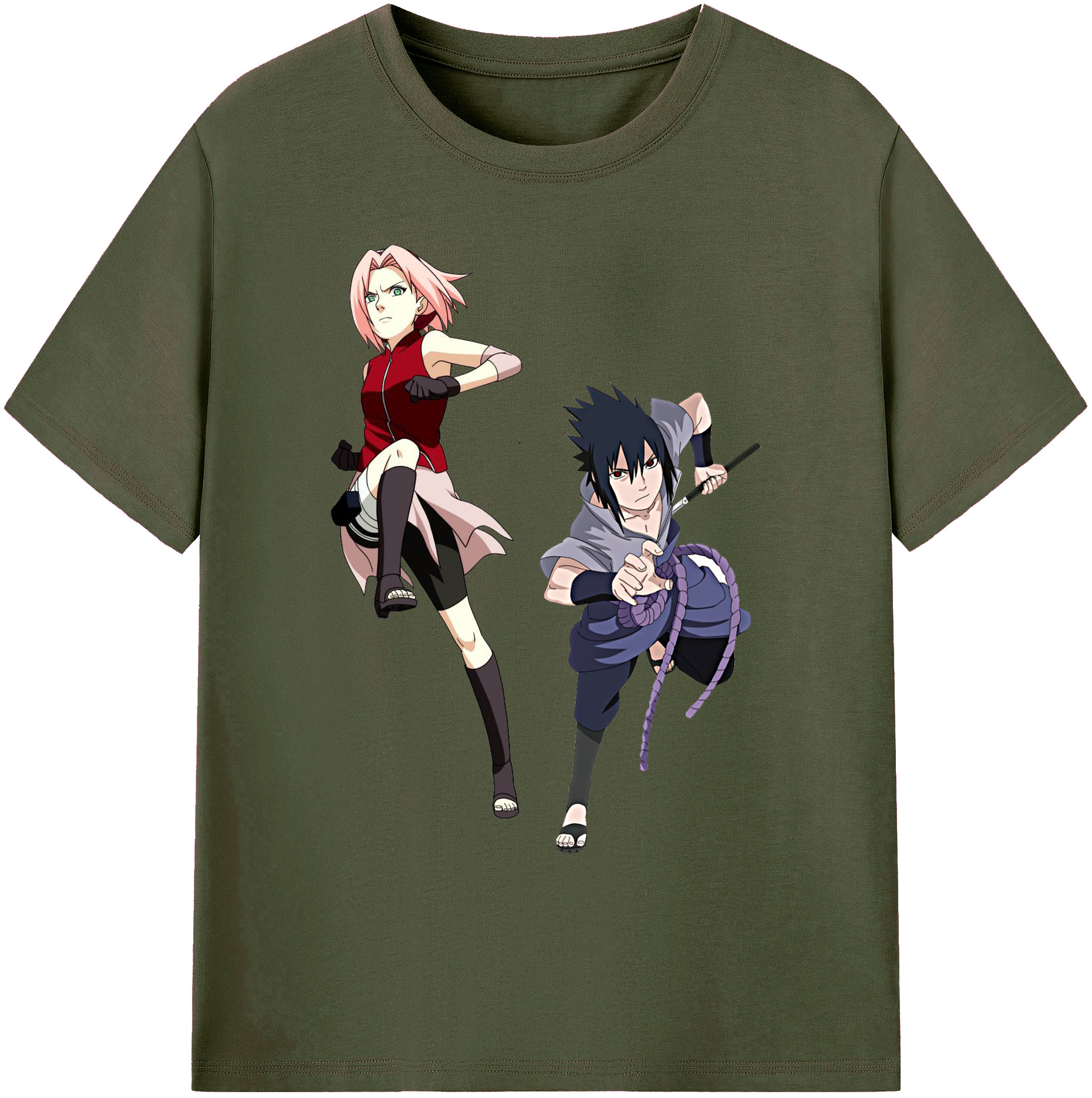 （画像用） NARUTO -ナルト- 春野サクラ Haruno Sakura 綿100％ メンズ半袖Tシャツ｜肌触りやわらか＆通気性